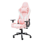 Cadeira Gamer De Alto Conforto Rosa Premium Suporta 150kg