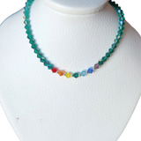 Collar 7 Chakras Cristal Swarovski Elements Plata + Colores