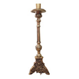 Castiçal Uma Vela 33 Cm Bronze Decoração Presentes Igreja