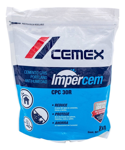 Cemento Gris Impercem Impermeabilizante Goteras 2kg Cemex