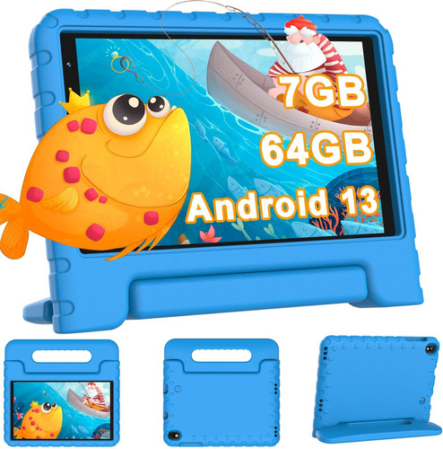 Yestel Tableta Para Niños Android 13 De 8 Pulgadas Con 7 Gb 