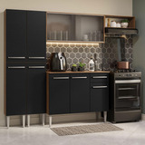 Mueble De Cocina Completo 229 Cm Madesa Emilly 08 Color Rústico/negro