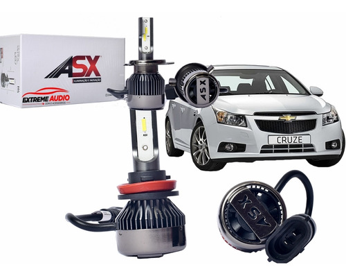 Kit Farol Super Ult Led Cruze 2012 2016 Asx 70w 8000 Lúmens 