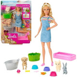 Muñeca Barbie Con Animales Perro,gato,conejo Nueva Original