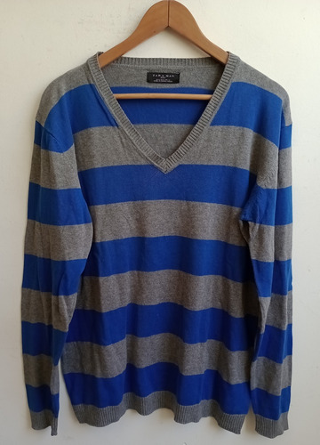 Sweater Zara Man Talle Xl Rayado Suéter Pullover Vintage