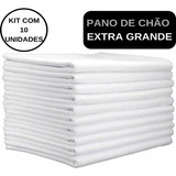 Kit 10 Pano De Chão Branco Grande Saco Duplo Algodão Atacado