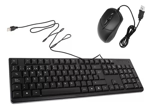 Kit Combo Teclado Y Mouse Alámbrico H-8810 Negro