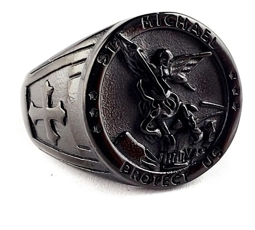 Anillo Arcangel Miguel Ángel Protección Acero Inoxidable I