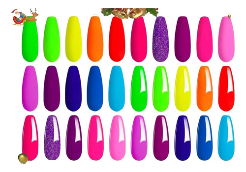 Kit De Esmalte De Uñas De Gel Coleccion Neon 19pz