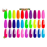 Kit De Esmalte De Uñas De Gel Coleccion Neon 19pz