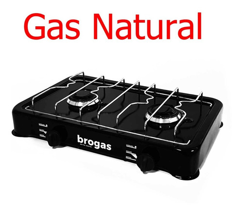 Anafe A Gas Brogas Gas Natural 2 Hornallas Valvula Art 8203
