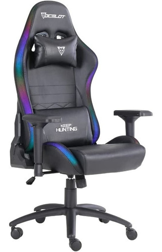 Silla Gamer Ergonomica 4d Reclinable Ocelot Rgb Hasta 150 Kg Color Negro