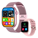 Smartwatch Reloj Hombres Mujer 2.01 Llamada Bluetooth Rosa