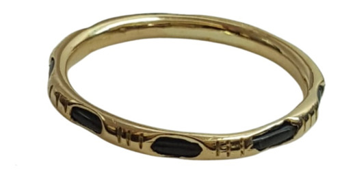 Anillo Pelo De Elefante Caucho Oro 18 K 1.6 Grs Unisex Unico