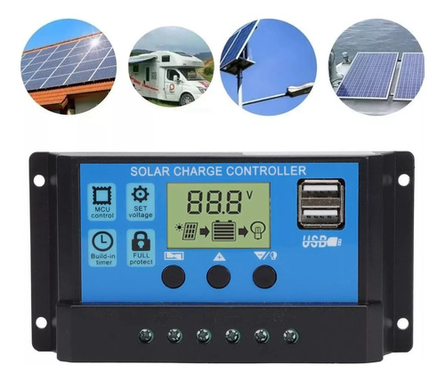 Controlador De Carga Solar 12v/24v 30a Pwm