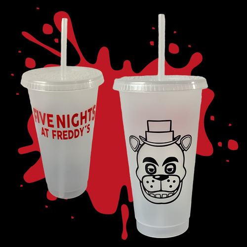 Vaso Personalizado Five Nghts At Freddys - Freddy Con Popote