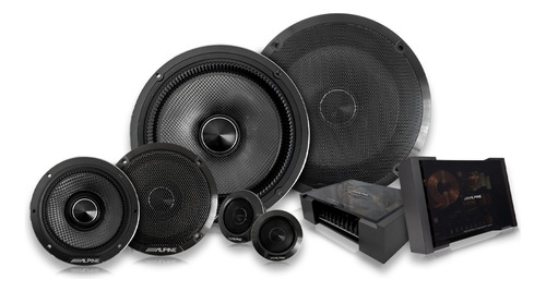 Set De Medios Alpine Hdz-653 300w Max 3 Vias Hi-res Audio