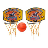 2 Aros De Basquet Tablero Madera Pared Con Pelota Basket