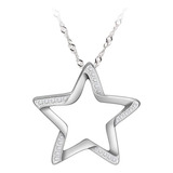 Gemschest Collar De Plata De Ley Con Estrella De Luna Crecie