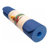 Mat De Yoga Fitness Tpe 1.83m X 60cm Grosor 6mm Color Azul