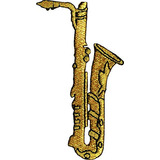 Saxofón (instrumento Musical) Bordado Para Planchar O Coser