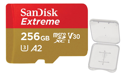 Cartão Memória Micro Sd Sandisk 256gb  Extreme 190mbs +case