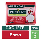 Palmolive Naturals Suavidad Natural Pack X4 150g Jabones En Barra Cereza Y Coco 600g
