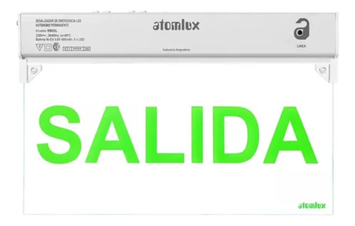 Cartel De Salida De Emergencia Luminoso A Leds Atomlux