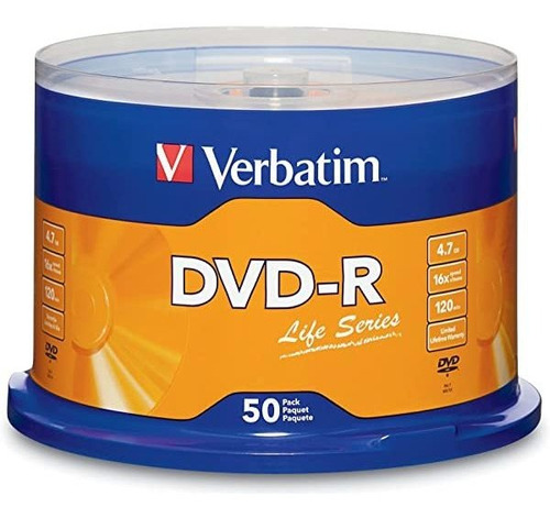 Disco Virgen Dvd+r Verbatim De 16x Por 50 Unidades