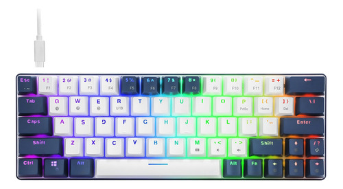 Teclado De Juego Cq63 Qwerty Outemu Bluetooth Azul C/luz Rgb