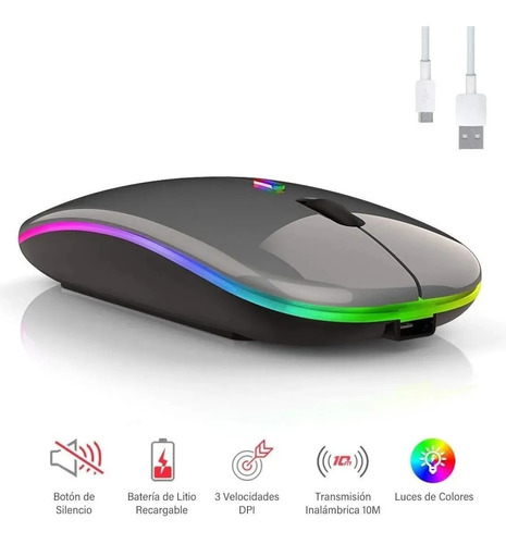 Mouse Ratón Compatible Con Macbook Inalámbrico Gris