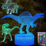 Dinosaurio 3d Luz De La Noche - 3d Ilusión De La Lámpara 3 D