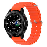 Pulseira Ondulada Compatível Com Galaxy Watch4 Classic 46mm Cor Laranja