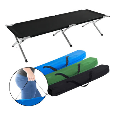 Catre Plegable Para Acampar Cama Portátil Exterior Campismo Color Negro | Envío gratis