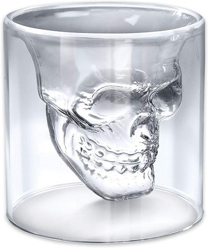 Vaso Calavera Grande De Vidrio Calaca Diseño Craneo Whisky 