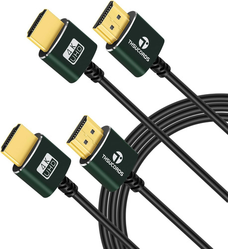  Cabo Hdmi Fino Para Hdmi Thsucords 10ft 2 Pack, Cabo Hdmi U