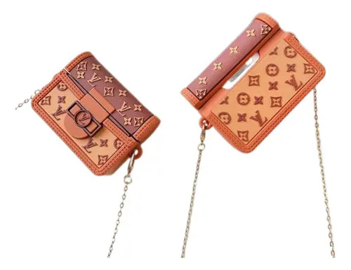 Funda Protector Bolsa Con Cadena Para AirPods Tipo Lv