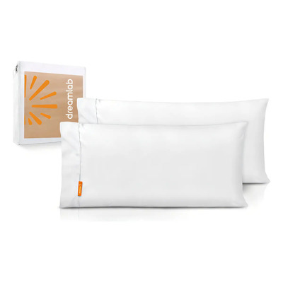 Dreamlab 2pack De Fundas De Almohada Premier 1800 Collection Liso Blanco