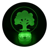 Lámpara 3d Verde Magic I Base Agrietada Control + Pilas