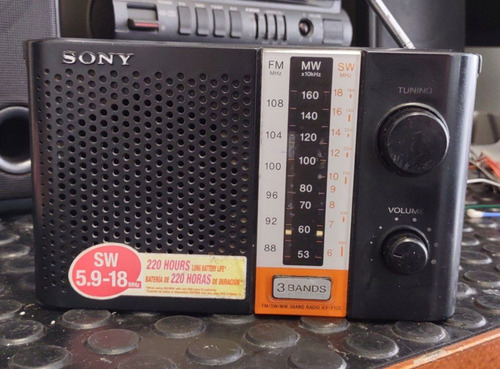 Rádio Portátil Sony Icf-f12s Am/fm/sw 3 Faixas