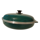 Paellera Essen 32 Cm Color Verde. Impecable  Restauradas