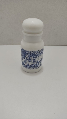 Antiguo Botamen Frasco De Vidrio Blanco,  1