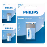 3 Baterias Alcalinas 9v Philips
