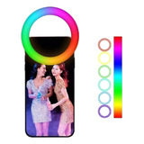Aro Luz Led Rgb 90x26mm Celular Recargable Selfies Tiktok Color Blanco
