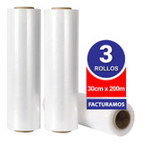 Pack 3 Film Plástico Cocina Rollo Papel Alusa 30cms X 200mts