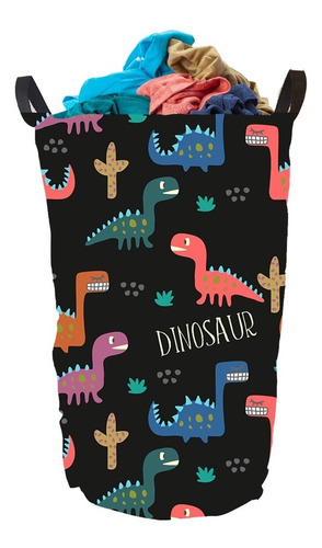 Cesto Roupa Suja Organizador Brinquedos Infantil Dinossauros