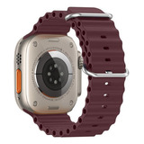 Pulseira Ondulada Relógio Smartwatch 8 Ultra 42mm 44 45 49mm Cor Pulseira Ocean Vinho