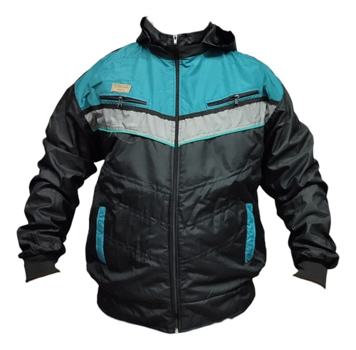 Chaqueta Deportiva Para Hombre Negro Mas Azul Claro