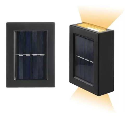 Kit 2 Arandelas Luminaria De Parede Luz Solar Led Amarelo