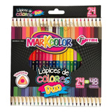 24 Lápices De Colores Doble Punta 48 Colores Tryme Markcolor